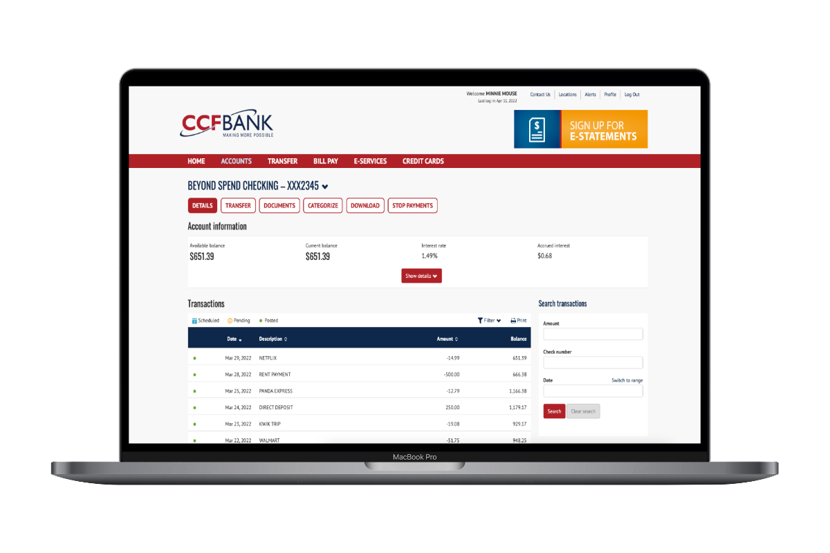 Personal Online Banking CCFBank