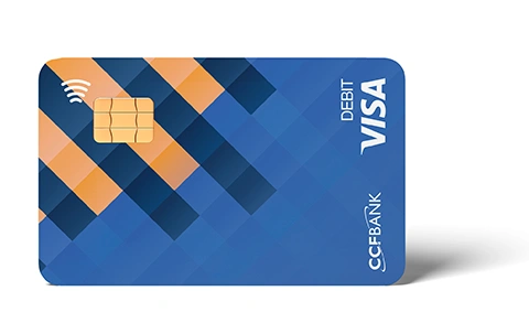 Blue Debit Visa Card with Contactless Feature