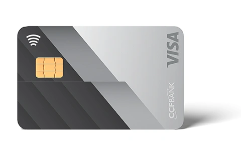 Gray Debit Visa Card with Contactless Feature